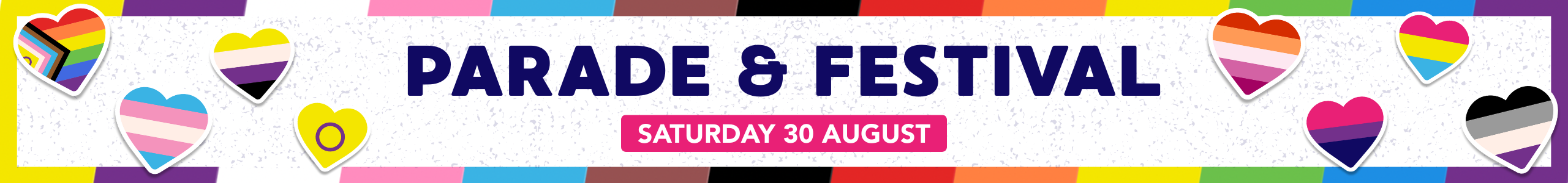Website banner (2560 x 300 px) Parade & festival Saturday 30 August